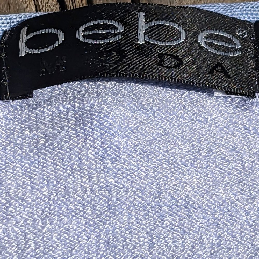 Vintage Y2K bebe Powder-Blue Cap Sleeve Peek-a-boo Sweater - Picture 7 of 13